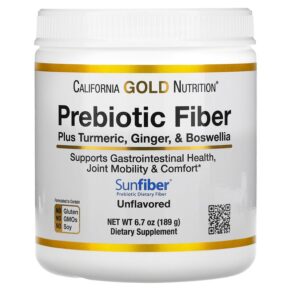 Thực phẩm chức năng California Gold Nutrition Prebiotic Fiber Plus Turmeric Ginger & Boswellia 6.7 oz (189 g) 898220020324