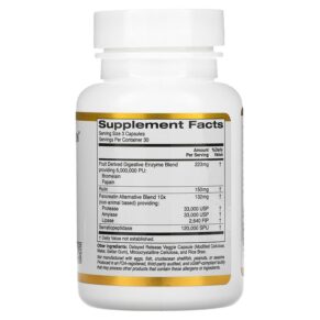 Thực phẩm bổ sung California Gold Nutrition Proteolytic Enzymes 90 Delayed Release Veggie Capsules 898220011544