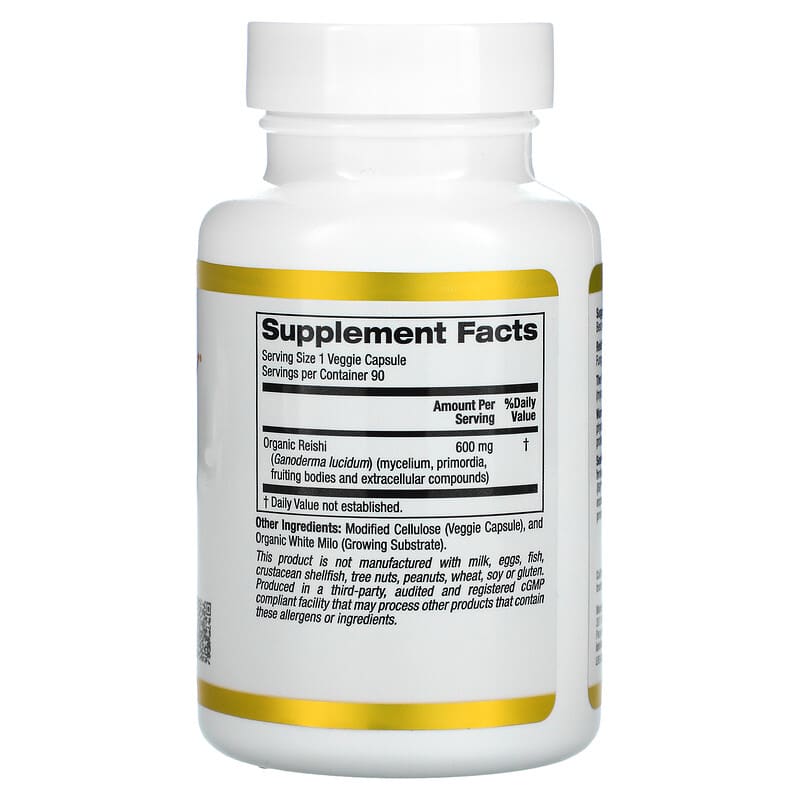 California Gold Nutrition Reishi (Ganoderma Lucidum) Full-Spectrum Certified Organic Cellular Support 90 Veggie Capsules 2 Thực phẩm bổ sung California Gold Nutrition Reishi (Ganoderma Lucidum) Full-Spectrum Certified Organic Cellular Support 90 Veggie Capsules 898220012565