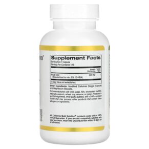 Thực phẩm bổ sung California Gold Nutrition Royal Jelly 500 mg 120 Veggie Capsules 898220009541