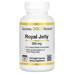 Thực phẩm chức năng California Gold Nutrition Royal Jelly 500 mg 120 Veggie Capsules 898220009541