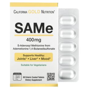 Thực phẩm chức năng California Gold Nutrition SAMe (Butanedisulfonate) 400 mg 60 Enteric Coated Tablets 898220011773