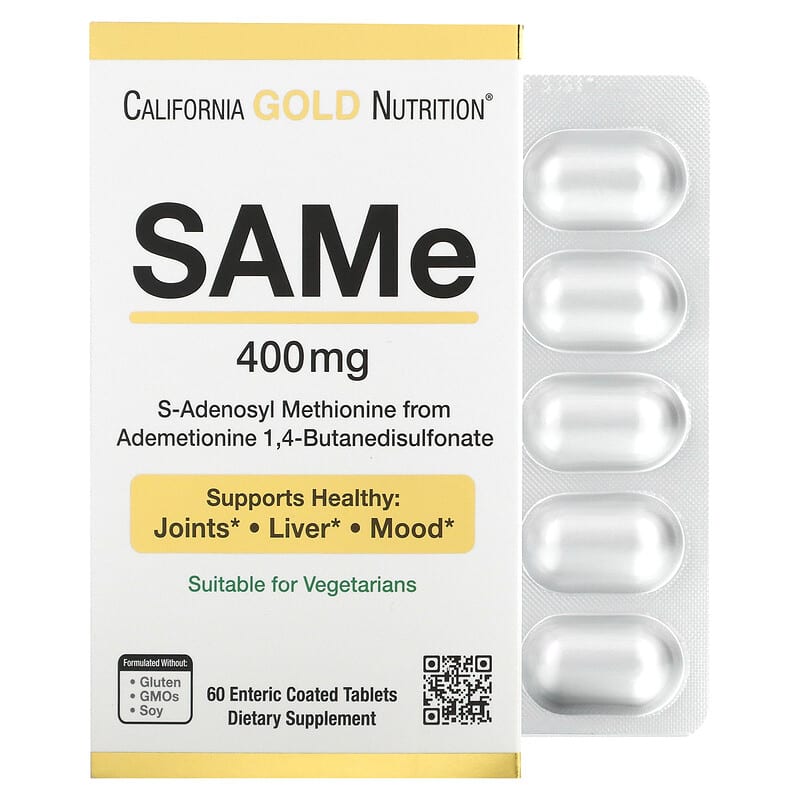 California Gold Nutrition SAMe (Butanedisulfonate) 400 mg 60 Enteric Coated Tablets 8 Thực phẩm chức năng California Gold Nutrition SAMe (Butanedisulfonate) 400 mg 60 Enteric Coated Tablets 898220011773