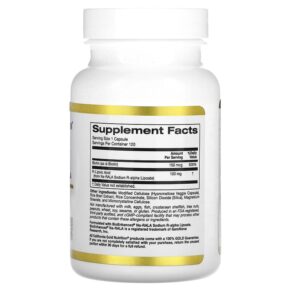 Thực phẩm bổ sung California Gold Nutrition Stabilized R-Lipoic Acid 120 Veggie Capsules 898220020058