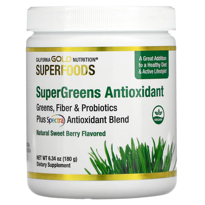 California Gold Nutrition SUPERFOOD - Supergreens Antioxidant Sweet Berry 6.34 oz (180 g) 8 Thực phẩm chức năng California Gold Nutrition SUPERFOOD - Supergreens Antioxidant Sweet Berry 6.34 oz (180 g) 898220017812