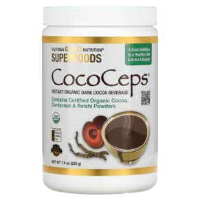 Thực phẩm chức năng California Gold Nutrition SUPERFOODS - CocoCeps Organic Cocoa Cordyceps & Reishi 7.93 oz (225 g) 898220012633