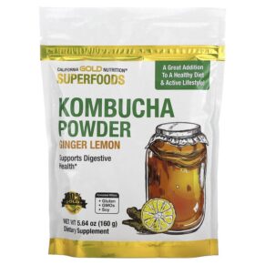 Thực phẩm chức năng California Gold Nutrition SUPERFOODS - Kombucha Powder Ginger Lemon 5.64 oz (160 g) 898220021659