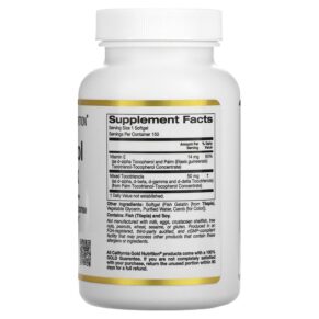 Thực phẩm bổ sung California Gold Nutrition Tocotrienol Complex Vitamin E and Mixed Tocotrienols 150 Fish Gelatin Softgels 898220017522