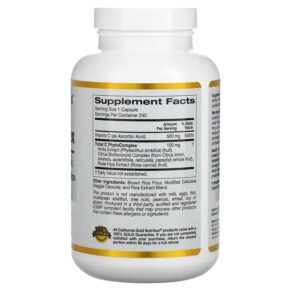 Thực phẩm bổ sung California Gold Nutrition Total C Complex 500 mg 240 Veggie Capsules 898220018840