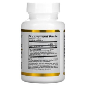 Thực phẩm bổ sung California Gold Nutrition Total C Complex 500 mg 60 Veggie Capsules 898220018833