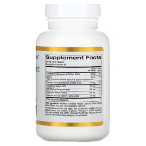 Thực phẩm bổ sung California Gold Nutrition Total Veggie Joint Support Formula With Glucosamine Chondroitin MSM and Hyaluronic Acid 90 Veggie Capsules 898220011568
