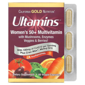 Thực phẩm chức năng California Gold Nutrition Ultamins Women's 50+ Multivitamin with CoQ10 60 Veggie Capsules 898220021901