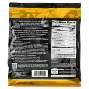 Thực phẩm bổ sung California Gold Nutrition Very Vanilla Whey Protein Isolate 5 lbs (2270 g) 898220012053
