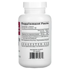 Thực phẩm bổ sung Cardiovascular Research Ltd. Magnesium Taurate 180 Vegetarian Capsules 696859034862