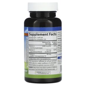 Thực phẩm bổ sung Carlson A D3 K2 120 Softgels 088395119101