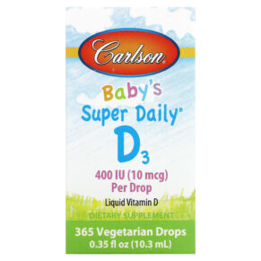 Thực phẩm chức năng Carlson Baby's Super Daily D3 10 mcg (400 IU) 0.35 fl oz (10.3 ml) 088395012501