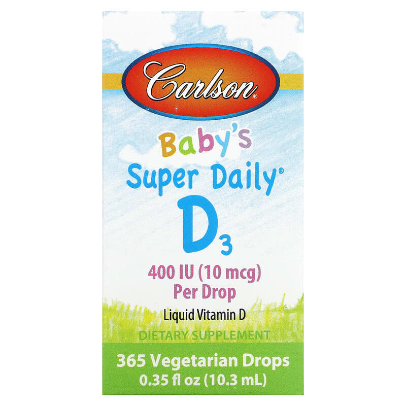 Carlson Baby's Super Daily D3 10 mcg (400 IU) 0.35 fl oz (10.3 ml) 8 Thực phẩm chức năng Carlson Baby's Super Daily D3 10 mcg (400 IU) 0.35 fl oz (10.3 ml) 088395012501