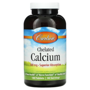 Thực phẩm chức năng Carlson Chelated Calcium 250 mg 180 Tablets 088395054624