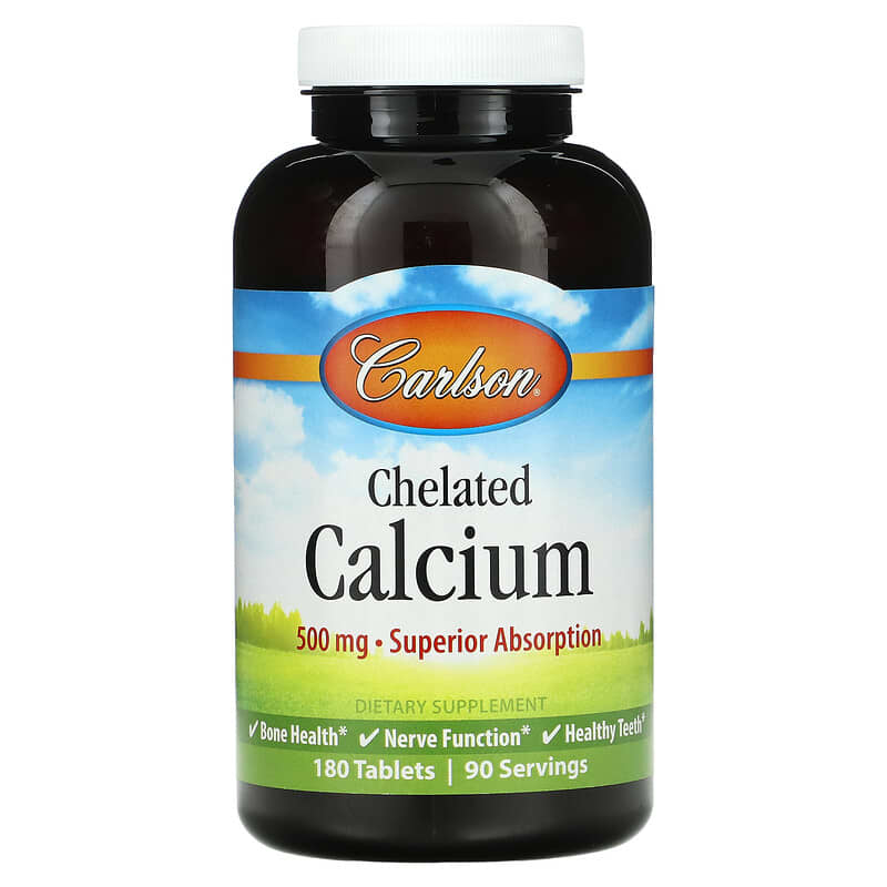 Carlson Chelated Calcium 250 mg 180 Tablets 8 Thực phẩm chức năng Carlson Chelated Calcium 250 mg 180 Tablets 088395054624