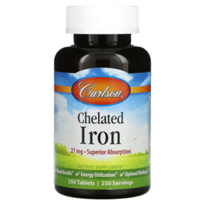 Thực phẩm chức năng Carlson Chelated Iron 27 mg 250 Tablets 088395055720