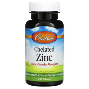 Thực phẩm chức năng Carlson Chelated Zinc 30 mg 250 Tablets 088395057724
