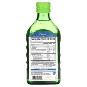 Carlson Cod Liver Oil Natural Green Apple 1.100 mg 8.4 fl oz (250 ml) 3 Thực phẩm bổ sung Carlson Cod Liver Oil Natural Green Apple 1.100 mg 8.4 fl oz (250 ml) 088395137105