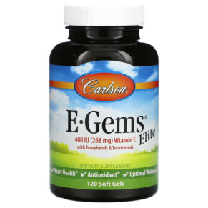 Thực phẩm chức năng Carlson E-Gems Elite Vitamin E 268 mg (400 IU) 120 Soft Gels 088395007712
