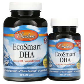 Thực phẩm chức năng Carlson EcoSmart DHA Natural Lemon 60 Soft Gels + 20 Soft Gels 088395018145
