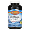 Thực phẩm chức năng Carlson Elite Omega-3 Plus D & K Natural Lemon Flavor 180 Soft Gels 088395175206