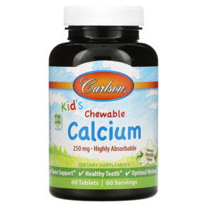 Thực phẩm chức năng Carlson Kid's Chewable Calcium Natural Vanilla 250 mg 60 Tablets 088395050831