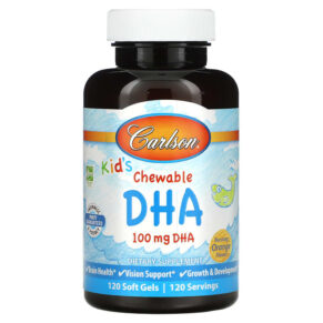 Thực phẩm chức năng Carlson Kid's Chewable DHA Bursting Orange 100 mg 120 Soft Gels 088395015717