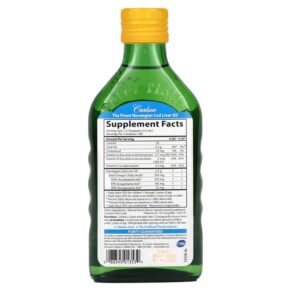 Thực phẩm bổ sung Carlson Kid's Norwegian Cod Liver Oil Natural Lemon 8.4 fl oz (250 ml) 088395013539