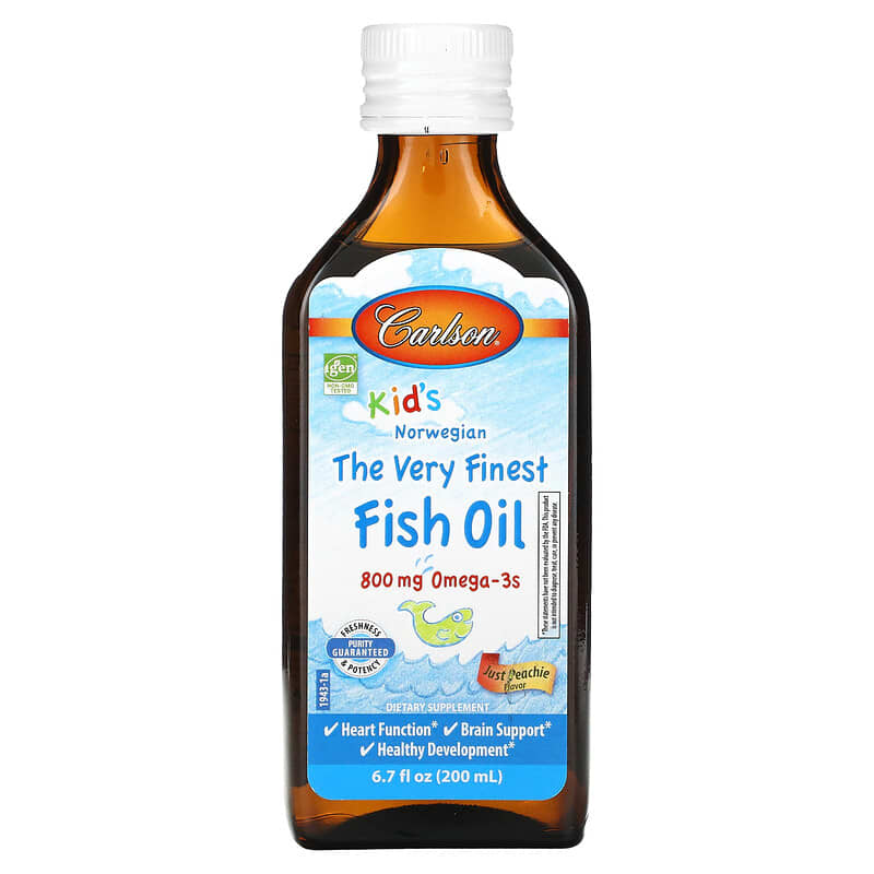 Carlson Kid's Norwegian The Very Finest Fish Oil Just Peachie 800 mg 6.7 fl oz (200 ml) 8 Thực phẩm chức năng Carlson Kid's Norwegian The Very Finest Fish Oil Just Peachie 800 mg 6.7 fl oz (200 ml) 088395194306