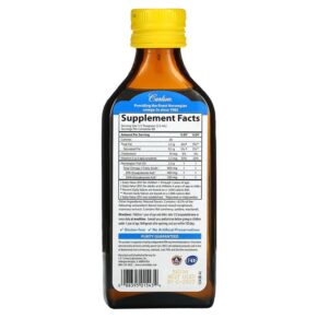Thực phẩm bổ sung Carlson Kid's Norwegian The Very Finest Fish Oil Natural Lemon 800 mg 6.7 fl oz (200 ml) 088395015434