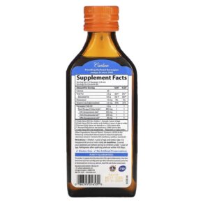 Thực phẩm bổ sung Carlson Kid's Norwegian The Very Finest Fish Oil Natural Orange 800 mg 6.7 fl oz (200 ml) 088395016530