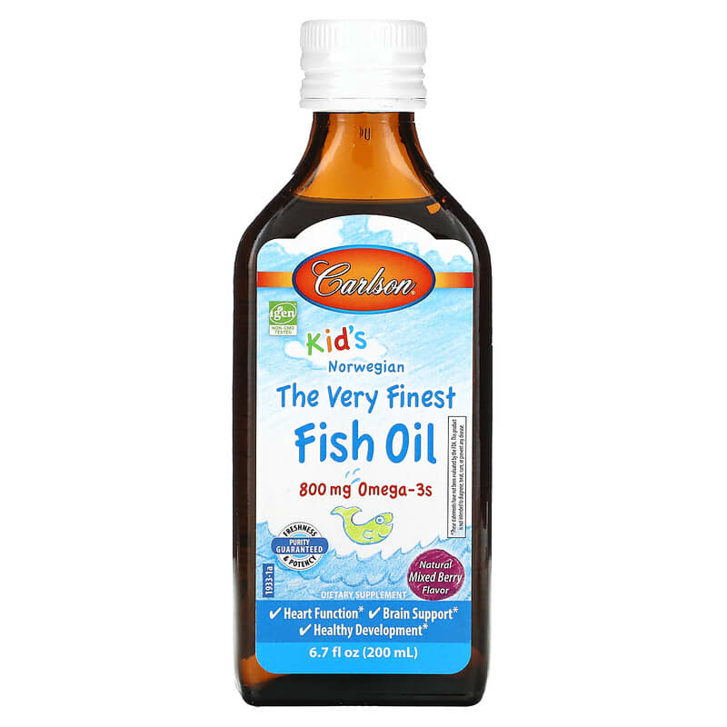 Carlson Kids The Very Finest Fish Oil Natural Mixed Berry 800 mg 6.7 fl oz (200 ml) 8 Thực phẩm chức năng Carlson Kids The Very Finest Fish Oil Natural Mixed Berry 800 mg 6.7 fl oz (200 ml) 088395193309