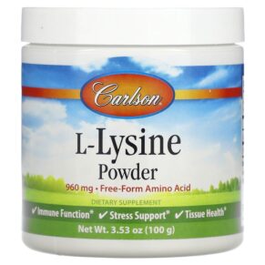 Thực phẩm chức năng Carlson L-Lysine Powder 960 mg 3.53 oz (100 g) 088395068850