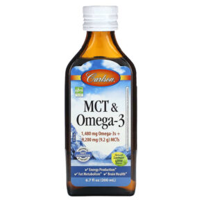Thực phẩm chức năng Carlson MCT & Omega-3 Natural Lemon Lime 6.7 fl oz (200 ml) 088395177002