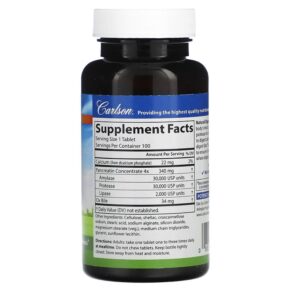Carlson Natural Digestive Enzymes 100 Tablets 3 Thực phẩm bổ sung Carlson Natural Digestive Enzymes 100 Tablets 088395066412