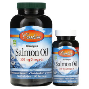 Thực phẩm chức năng Carlson Norwegian Salmon Oil 250 mg 180 + 50 Soft Gels 088395015045