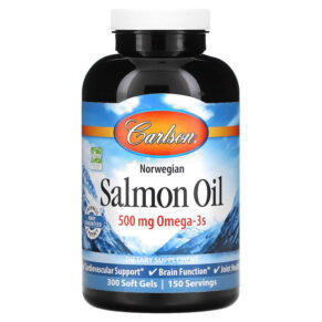 Thực phẩm chức năng Carlson Norwegian Salmon Oil 250 mg 300 Soft Gels 088395015052