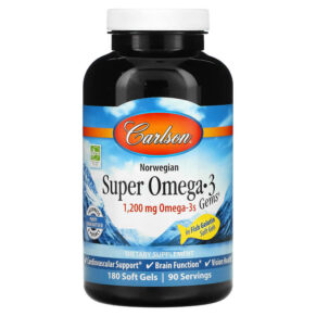 Thực phẩm chức năng Carlson Norwegian Super Omega-3 Gems 600 mg 180 Soft Gels 088395153204