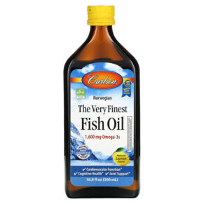 Thực phẩm chức năng Carlson Norwegian The Very Finest Fish Oil Natural Lemon  1.600 mg 16.9 fl oz (500 ml) 088395015458