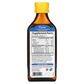 Thực phẩm bổ sung Carlson Norwegian The Very Finest Fish Oil Natural Lemon 1.600 mg 6.7 fl oz (200 ml) 088395015403