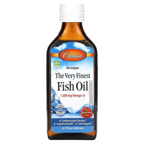Thực phẩm chức năng Carlson Norwegian The Very Finest Fish Oil Natural Mixed Berry 1.600 mg 6.7 fl oz (200 ml) 088395193002