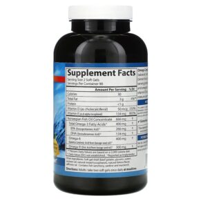 Thực phẩm bổ sung Carlson Omega Complete Gems Natural Lemon 180 Soft Gels 088395017339