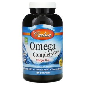 Thực phẩm chức năng Carlson Omega Complete Gems Natural Lemon 180 Soft Gels 088395017339