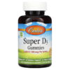 Thực phẩm chức năng Carlson Super D3 Gummies Natural Fruit 25 mcg (1.000 IU) 120 Vegetarian Gummies 088395498008