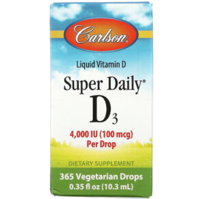 Thực phẩm chức năng Carlson Super Daily D3 100 mcg (4.000 IU) 0.35 fl oz (10.3 ml) 088395012907