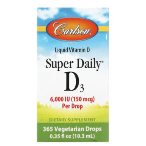 Thực phẩm chức năng Carlson Super Daily D3 150 mcg (6.000 IU) 0.35 fl oz (10.3 ml) 088395120008